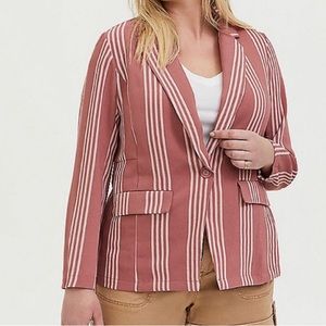 Torrid Stripe Linen Blazer